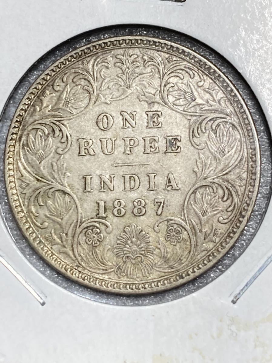 1882年イギリス領インド1ルピー硬貨。 アンティークコイン。 | www