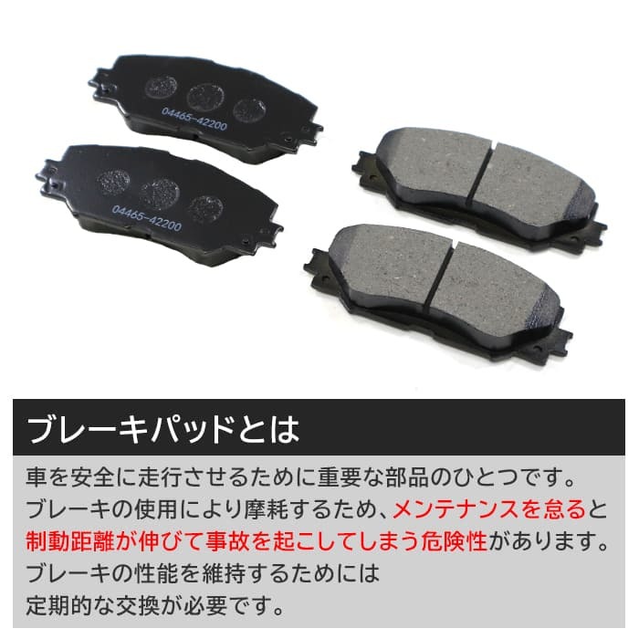 トヨタ ヴォクシー ZRR75G ZRR75W 4WD フロント ブレーキパッド 前 左右 04465-42200 04465-02220 互換品_画像2