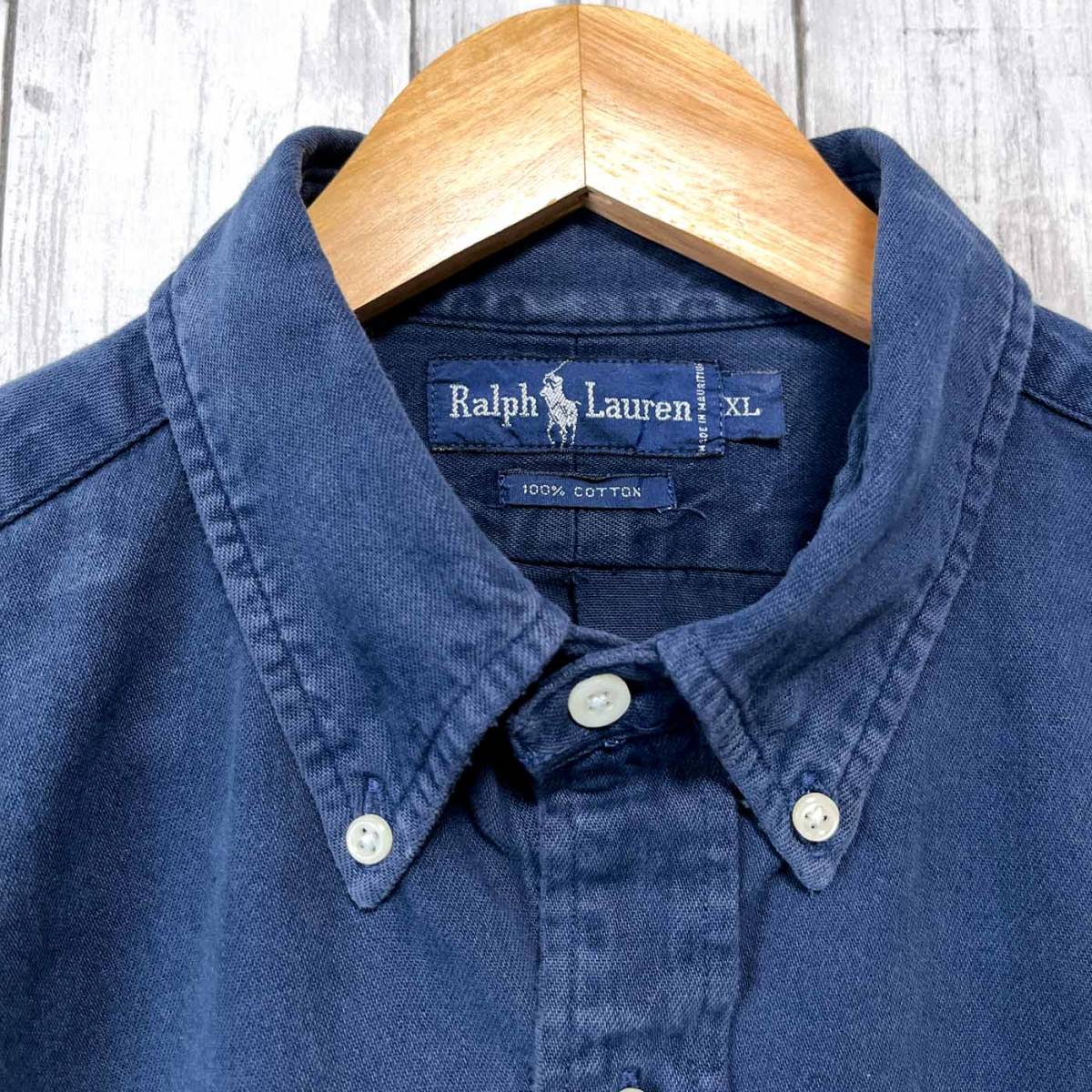 ラルフローレン Ralph Lauren 長袖シャツ チノシャツ 厚手 メンズ ワンポイント XLサイズ 3‐211