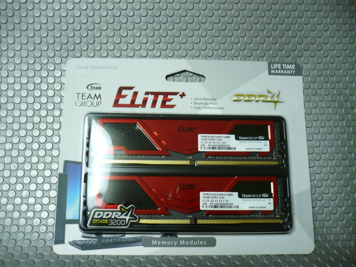 TEAM ELITE DDR4 3200 32GB (16GB×2) デスクトップ用 メモリ ２枚組 U