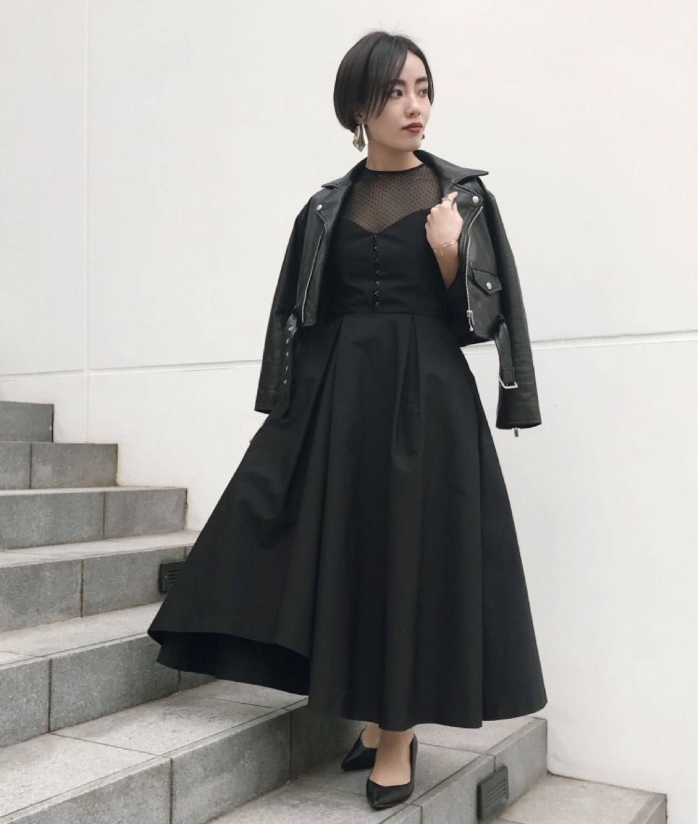 SALE!AMERI DOT SHEER FLARE DRESS パーティードレス | alfasaac.com