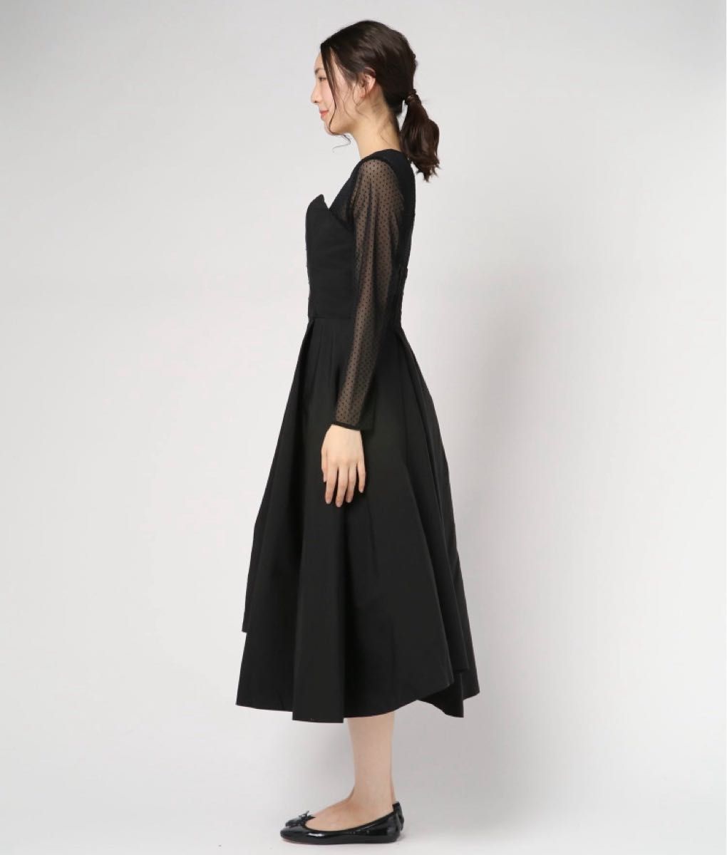 SALE!AMERI DOT SHEER FLARE DRESS パーティードレス | www