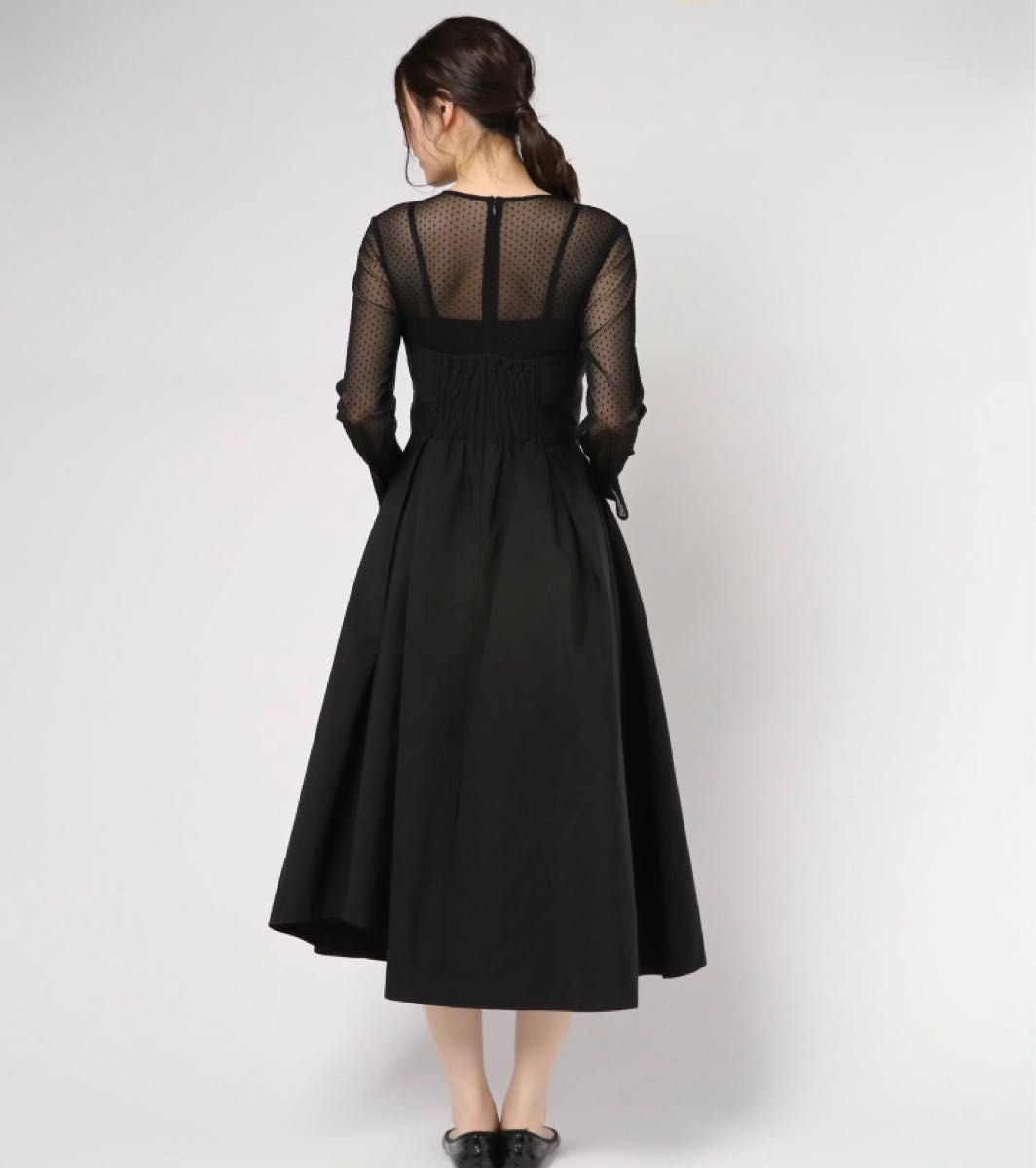 SALE!AMERI DOT SHEER FLARE DRESS パーティードレス | www