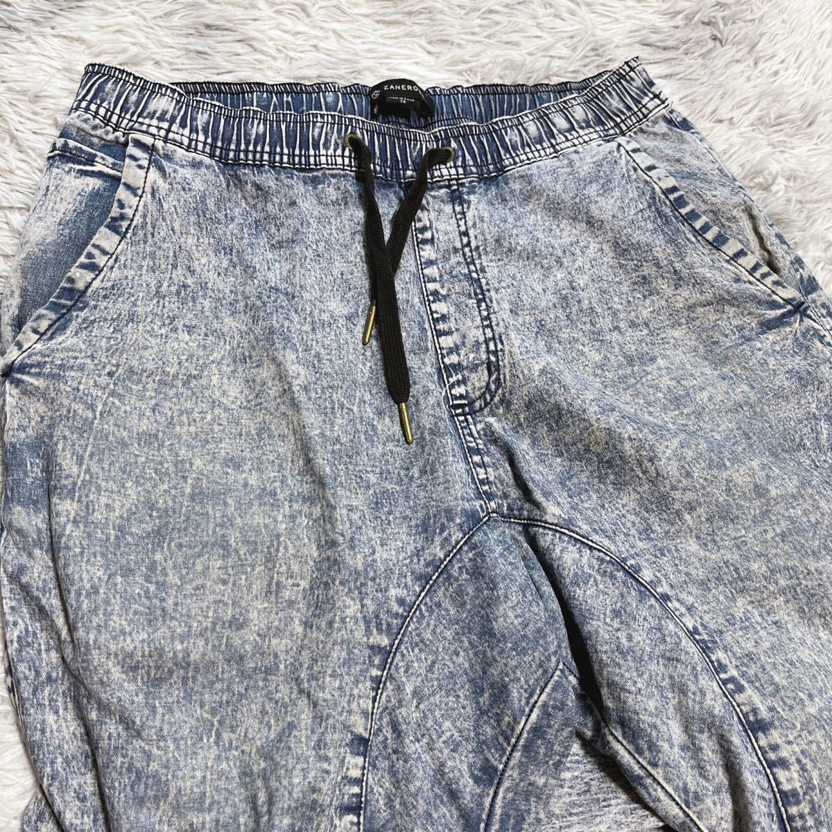 状態良 ZANEROBE ゼインローブ デニム ジョガーパンツ イージーパンツ 霜降り加工 ストレッチ ロンハーマン取扱 メンズ