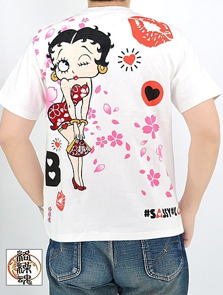 最新最全の BOOP×絡繰魂 BETTY BETTY半袖Tシャツ◇絡繰魂 桜 刺繍