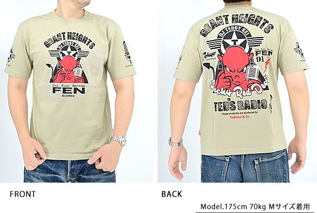 RADIO TEDMAN半袖Tシャツ◆TEDMAN/テッドマン ベージュXXLサイズ（サイズ46）TDSS-557 エフ商会 efu アメカジ 赤鬼 ラジオ_画像3