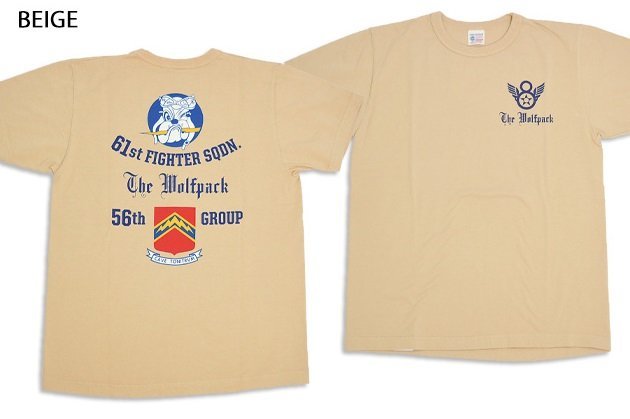 半袖Tシャツ「61st FIGHTER SQ.」◆BUZZ RICKSON'S ベージュMサイズ BR79124 バズリクソンズ ミリタリー 東洋エンタープライズ