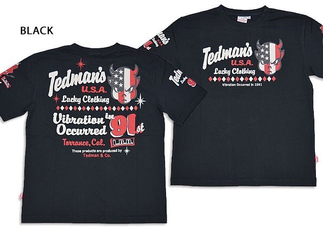 アメリカン・ポップ半袖Tシャツ◆TEDMAN/テッドマン ブラックSサイズ（サイズ38）TDSS-559 エフ商会 efu アメカジ 赤鬼 レッドデビル_画像1