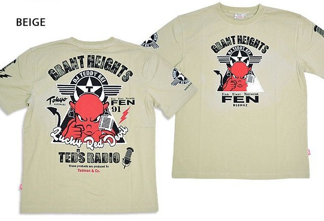 RADIO TEDMAN半袖Tシャツ◆TEDMAN/テッドマン ベージュXXLサイズ（サイズ46）TDSS-557 エフ商会 efu アメカジ 赤鬼 ラジオ_画像2