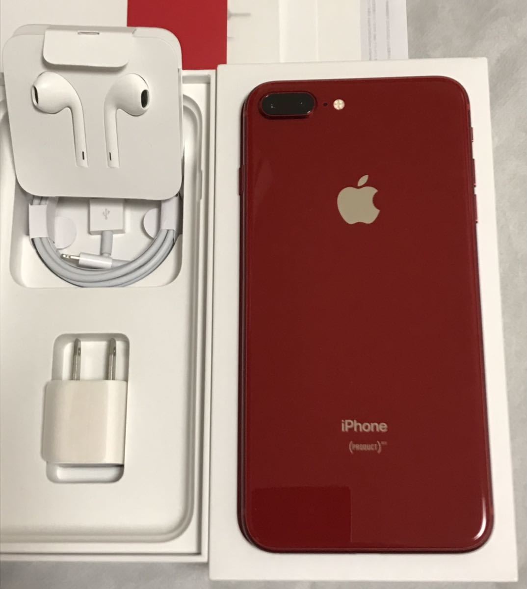 美品100%】SIMフリーiPhone8 Plus iPhone8plus 256GB red アイフォン8
