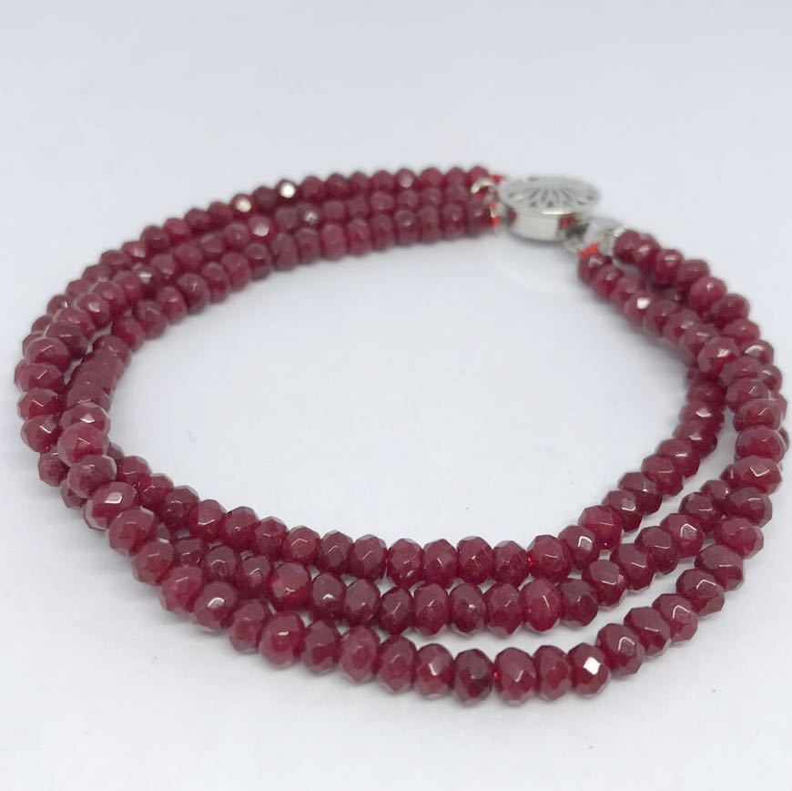  natural stone * small bead ruby. 3 ream bracele * lady's arm wheel color stone accessory ethnic India jewelry new goods gem Y-RSHOP wholesale 