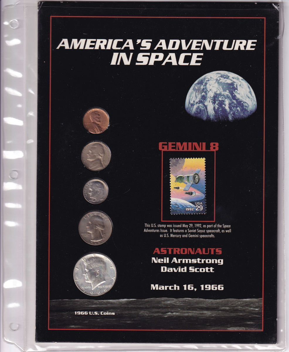1966’s★ Americas Adventure In Space ★ コイン & 切手 ／ミッション記念★未使用品/レア_画像1