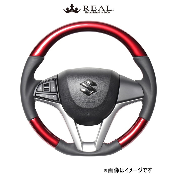 レアル ステアリング オリジナルシリーズ(パールレッド)スペーシア カスタム MK53S SZC-RDW-RD REAL_画像1