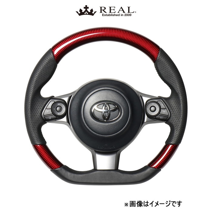 レアル ステアリング オリジナルシリーズ(レッドカーボン)ヴィッツ GR SPORT 130系 GR-RDC-BK REAL_画像1