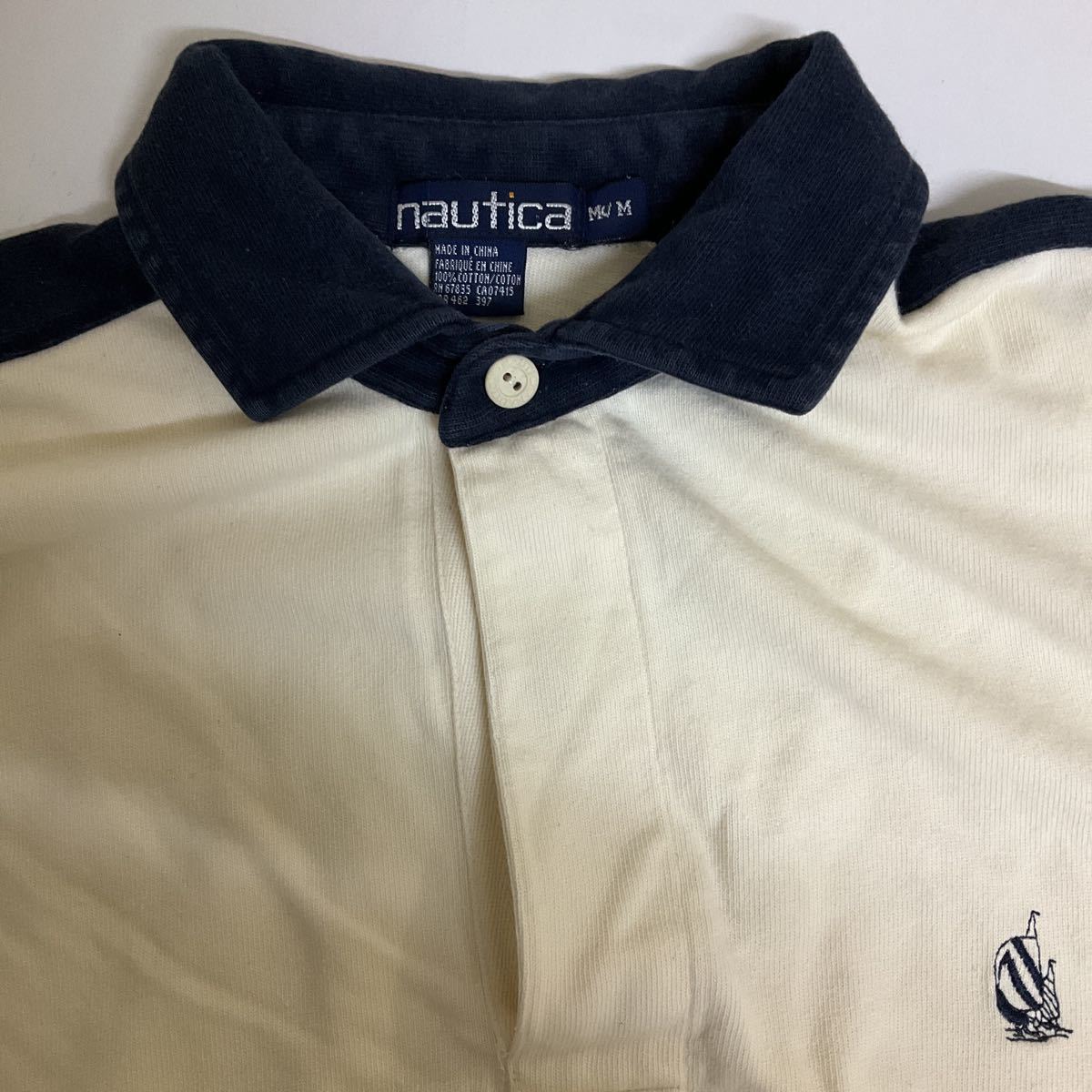 nautica ノーティカ 長袖ポロシャツ 長袖シャツ M 古着 ユーズド_画像4