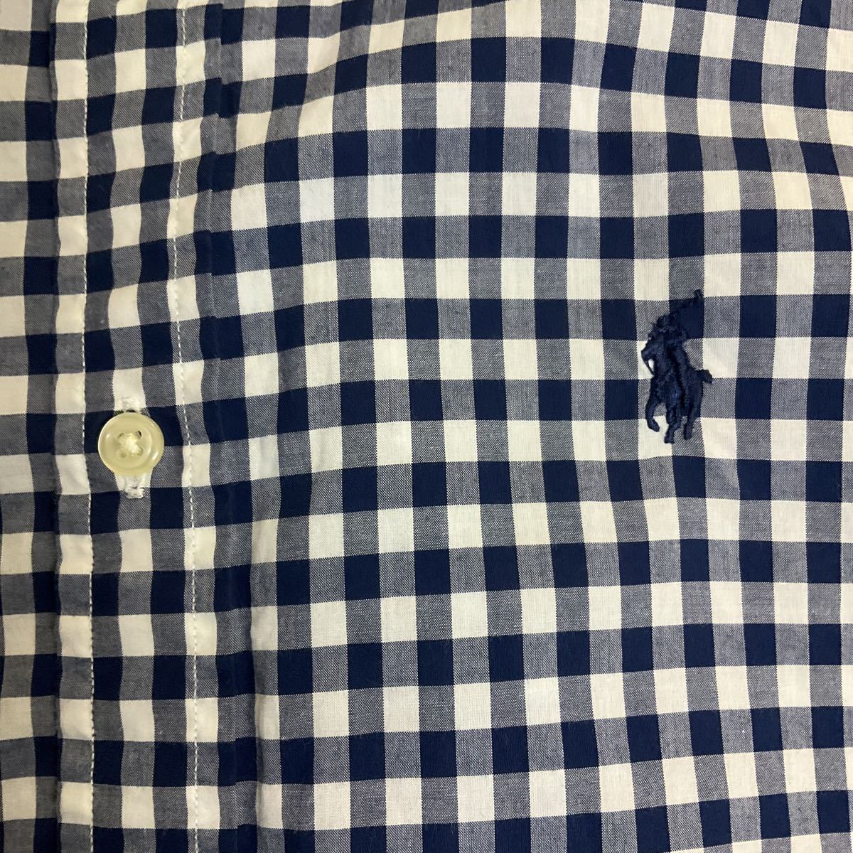 ラルフローレン POLO RALPH LAUREN ボタンダウンシャツ ギンガムチェック チェックシャツ 長袖シャツ 長袖 8 古着 ネイビー ホワイト