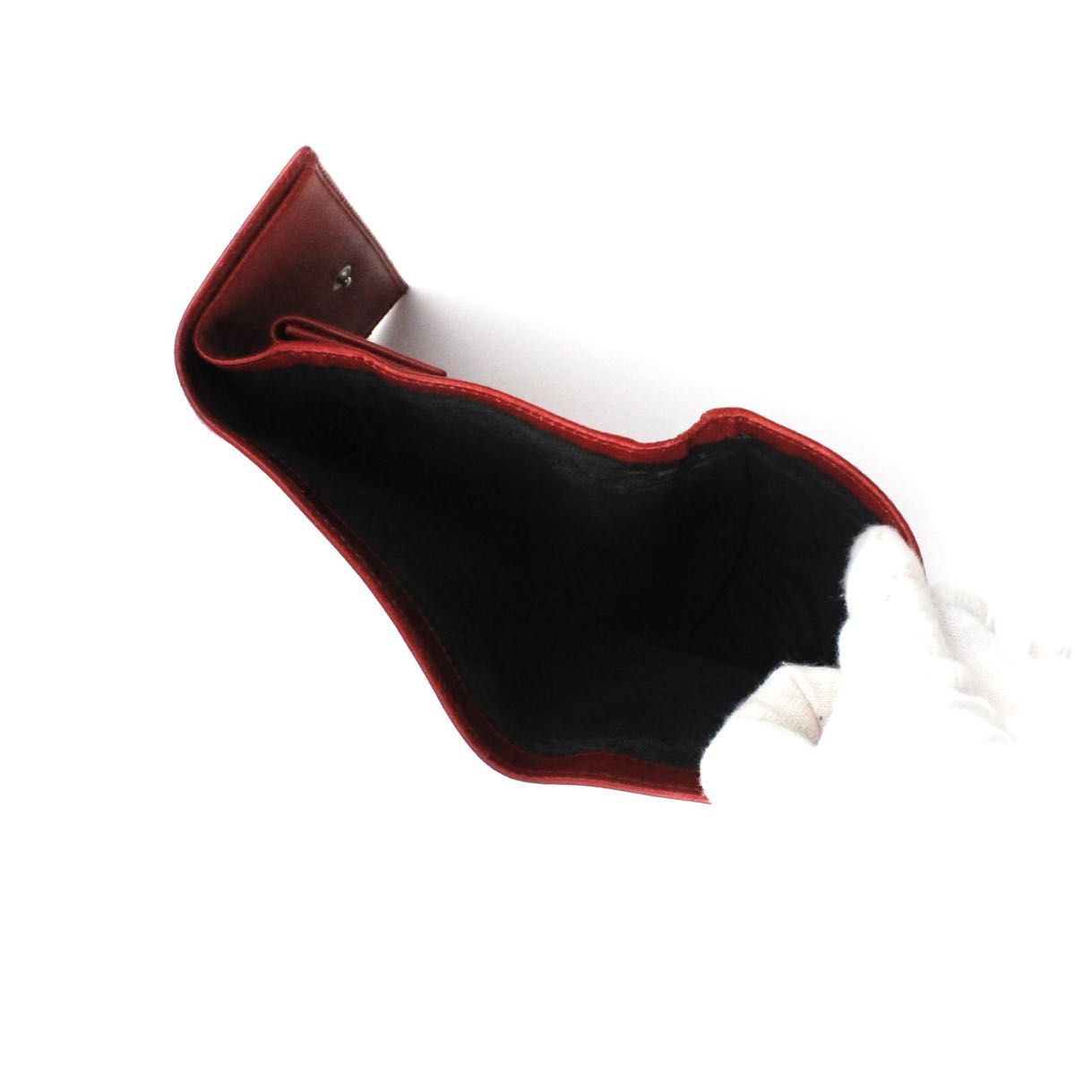 【極美品】PRADA ミニ財布 2つ折り 三角プレート 9