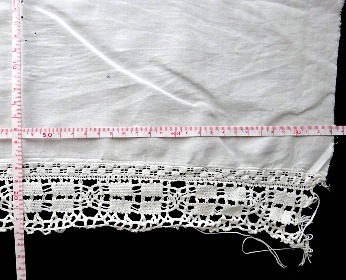 19世紀-20世紀フランス アンティーク レース 刺繍 布 縫製 古布 カットワーク スカラップ トリム チュール リメイク パーツ 13_画像5