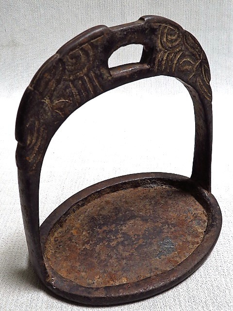 a.. old iron stirrups mongoru type ... harness era A53-0403