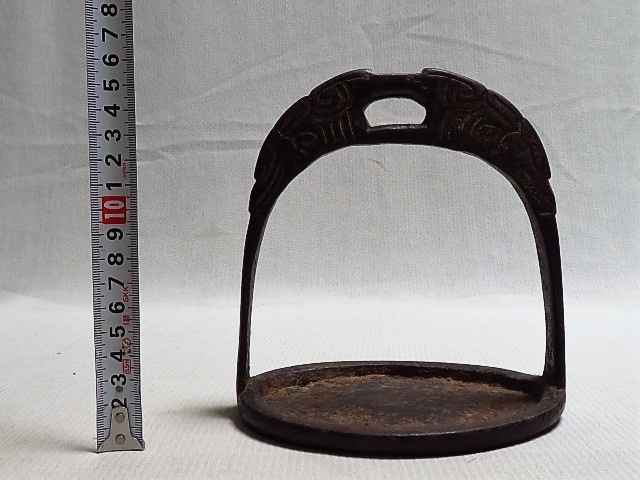 a.. old iron stirrups mongoru type ... harness era A53-0403