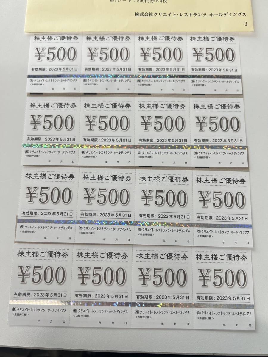 専門店では クリエイトレストランツ 株主優待券8000円分 cerkafor.com