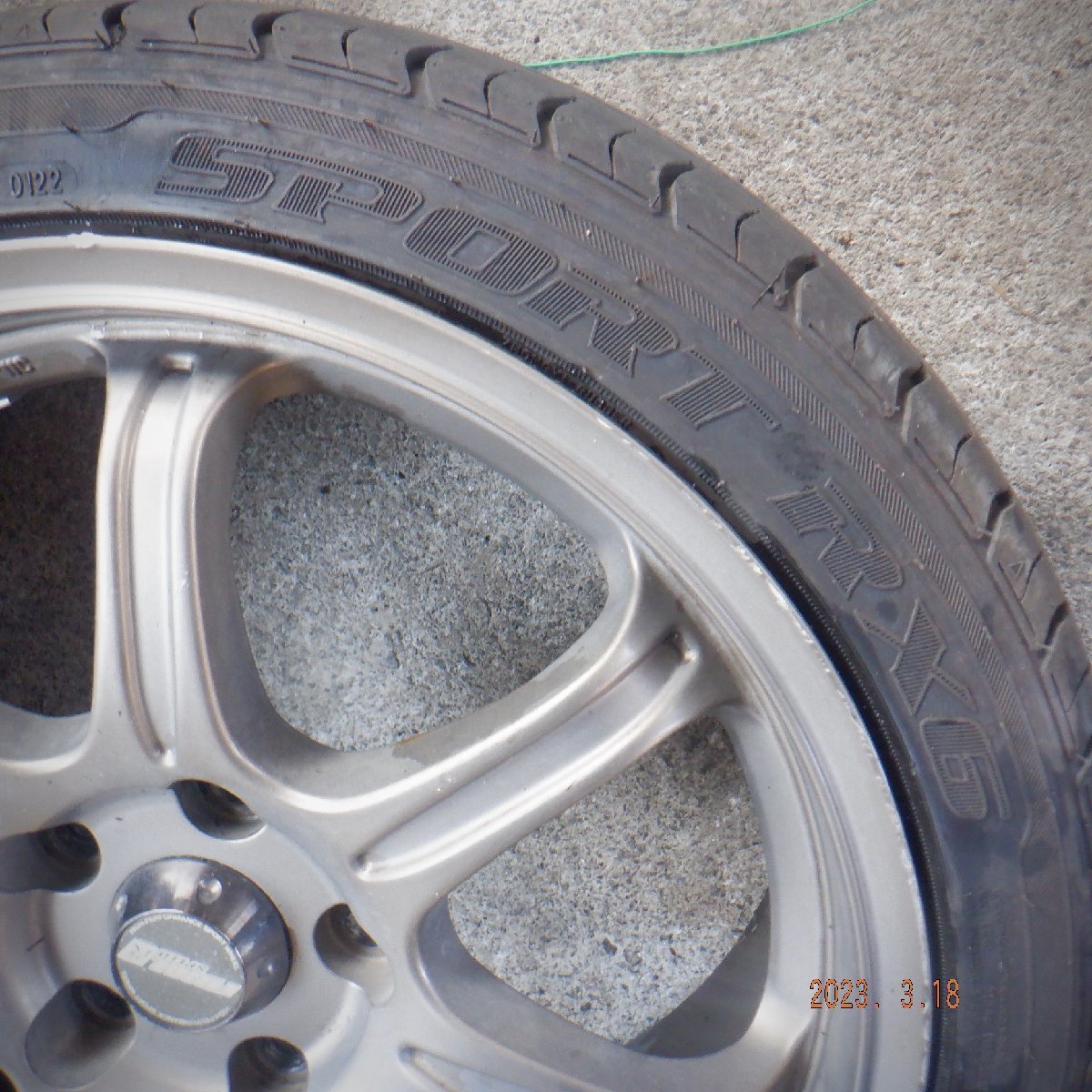 ☆FINAL SPEED改 17X7J PCD.114.3 タイヤ付き ハブ径約7cm アルミ