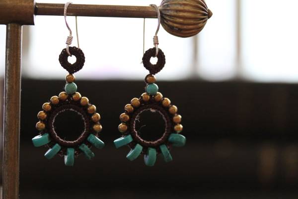 * new arrival * hand made turquoise * key needle small earrings A