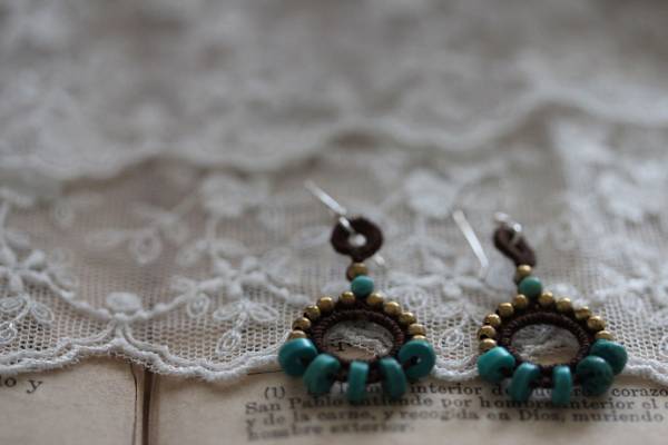 * new arrival * hand made turquoise * key needle small earrings A