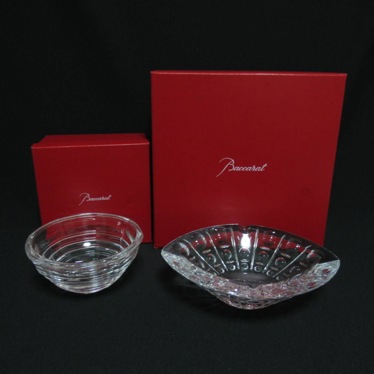 h【1860124】Baccarat バカラ ボウル 灰皿 箱付き クリスタルガラス