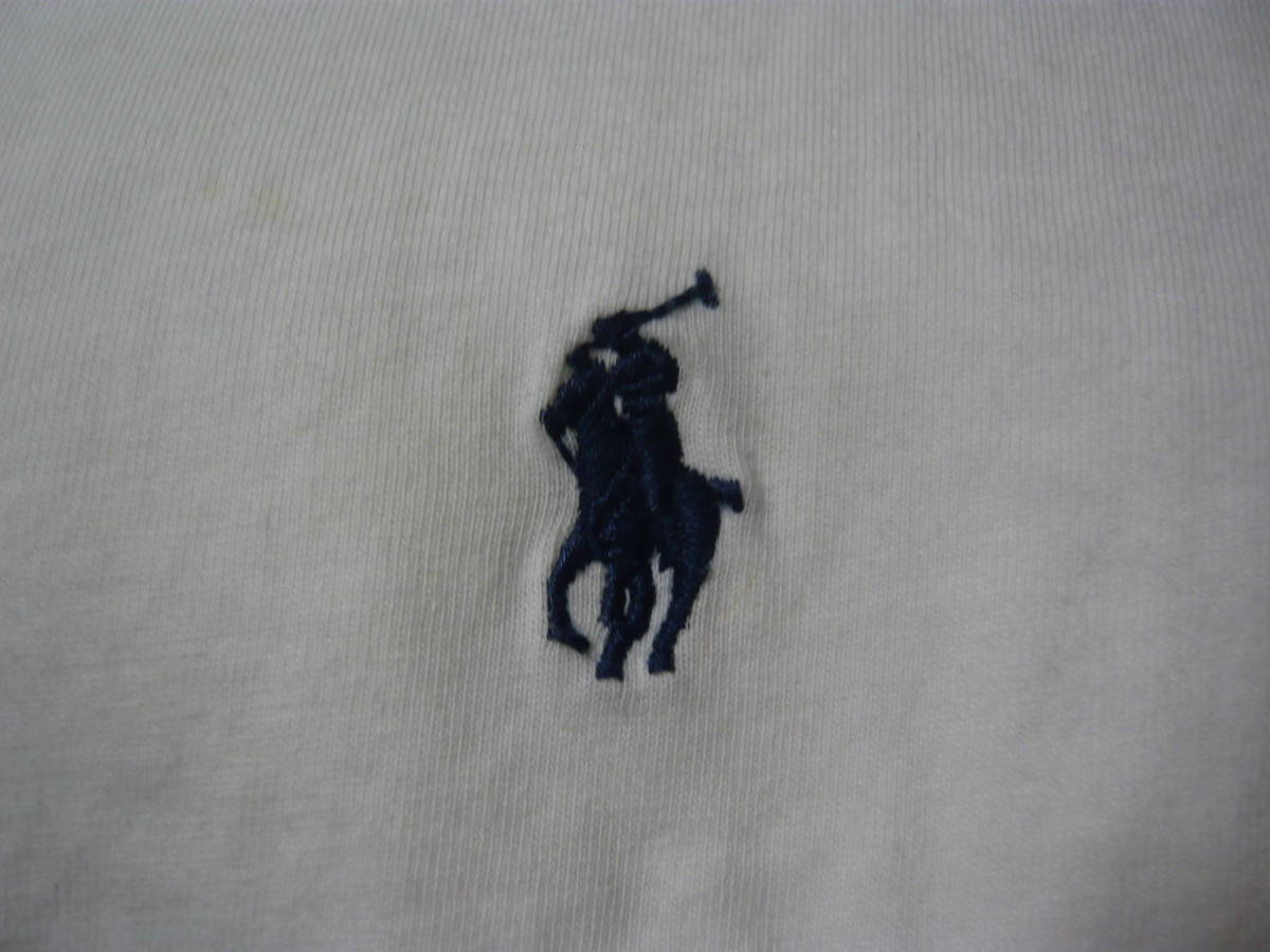 ポロ ラルフローレン 胸刺ロゴ クルーネック 半袖Tシャツ トップス 純白 メンズL_画像6