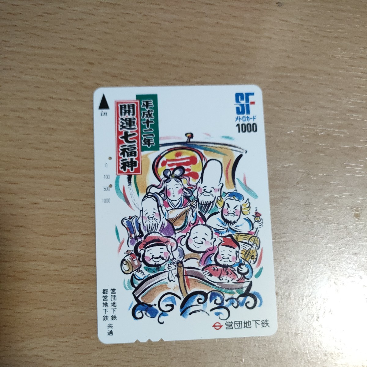 平成12年開運七福神　メトロカード　営団地下鉄　オレンジカード類似　使用済 使用済み　_画像1