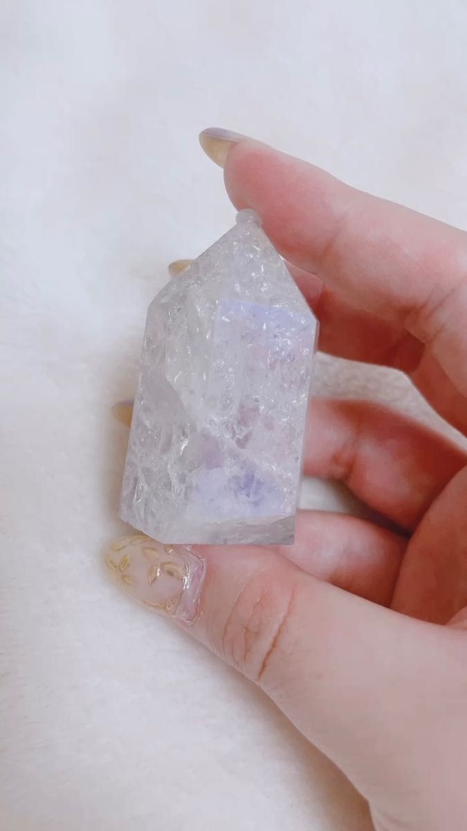 クラックタワー オーロラ加工 白 水色 ピンク