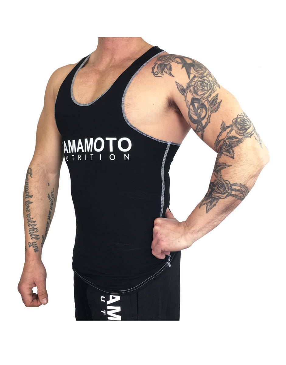 【メーカー直輸入正規品/イタリア製】 YAMAMOTO NUTRITION ヤマモトニュートリション タンクトップ Pro M 黒 ★ ジムウェア/ボディビル_画像1