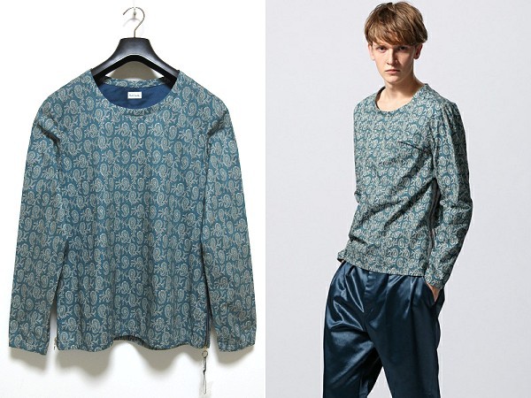 【激安大特価!】 Paul 新品 Smith コレクション ブルーグリーン S スモッグシャツ ノーカラー ペイズリー柄 サイドジップ 2015SS メインライン ポールスミス Sサイズ 【激安大特価!】 Paul 新品 Smith コレクション ブルーグリーン S スモッグシャツ ノーカラー ペイズリー柄 サイドジップ 2015SS メインライン ポールスミス Sサイズ