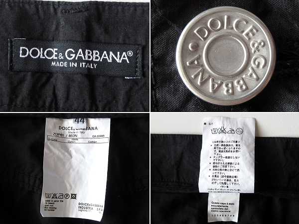 Италия производства DOLCE&GABBANA Dolce & Gabbana Mini Logo тонкий свет хлопок кнопка fly 5 карман брюки 44 чёрный черный 