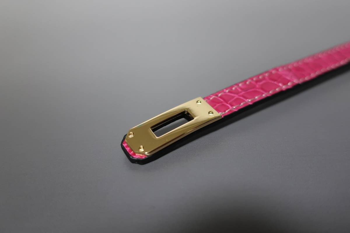  новый товар крокодил 2 -слойный наматывать браслет 30754 сияющий глубокий розовый 