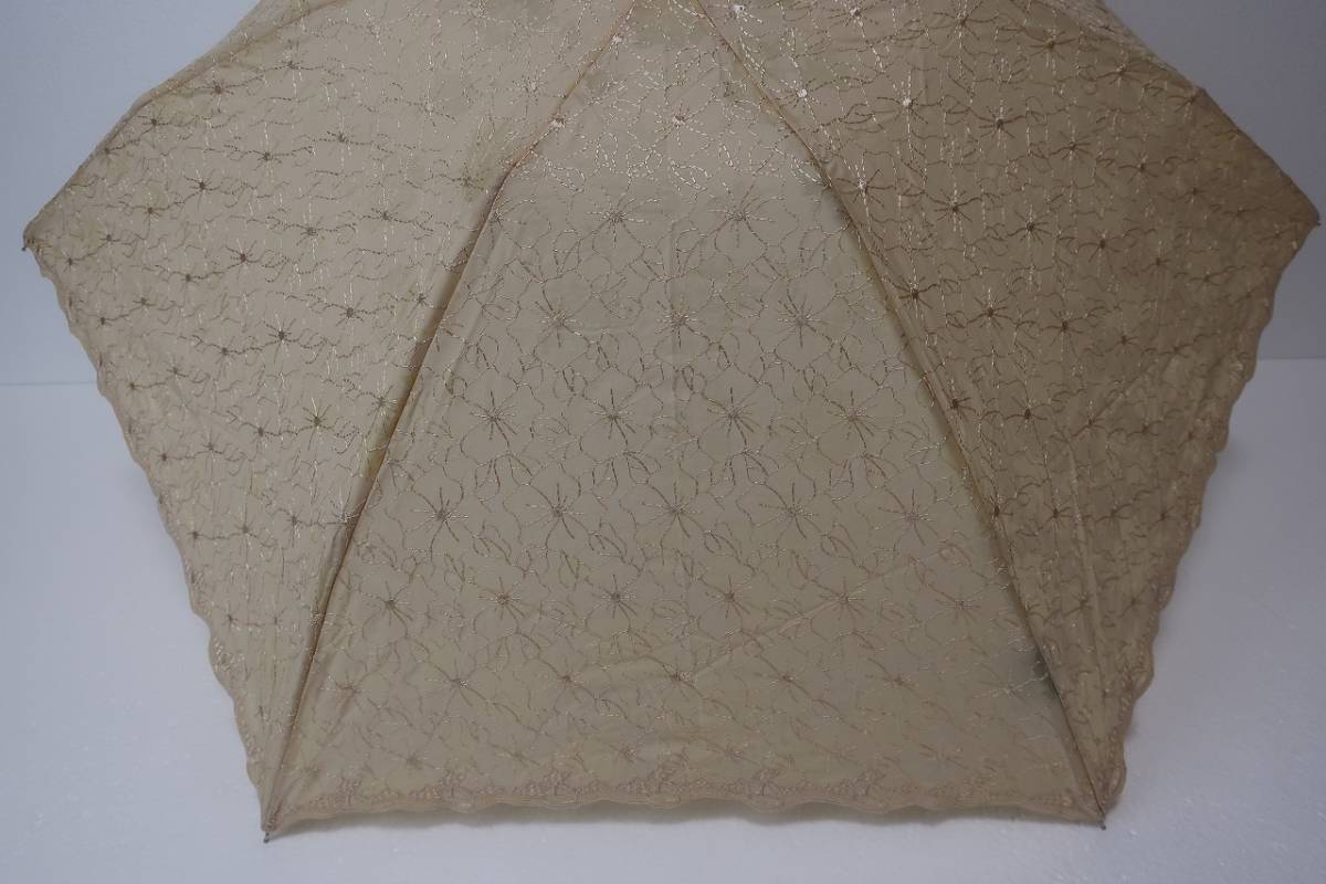  new goods early stage special price! moon bat made Minton MINTON ultra-violet rays prevention processing light weight . rain combined use folding parasol 32 Gold beige group 