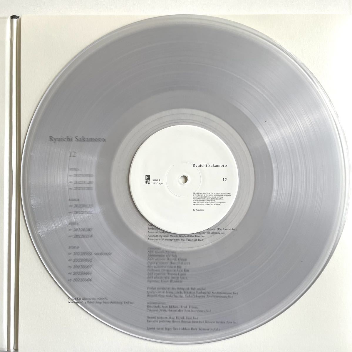 新品初回クリア盤 リーフレット 自筆スケッチ譜面 レコード2枚組 坂本