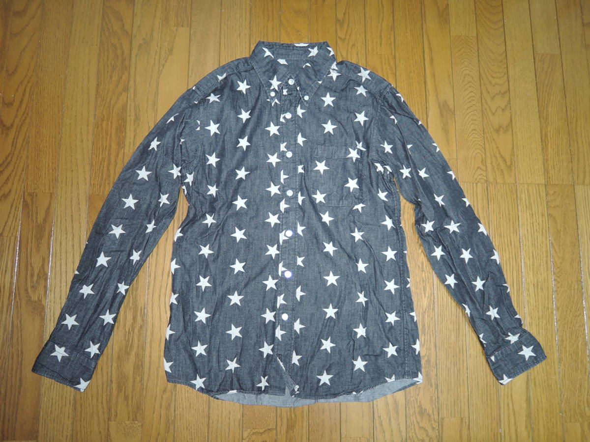 SOPHNET. ソフネット ☆星 ドット柄 デニムシャツ S 長袖 STAR DENIM B.D SHIRT スター 25000 /_画像1