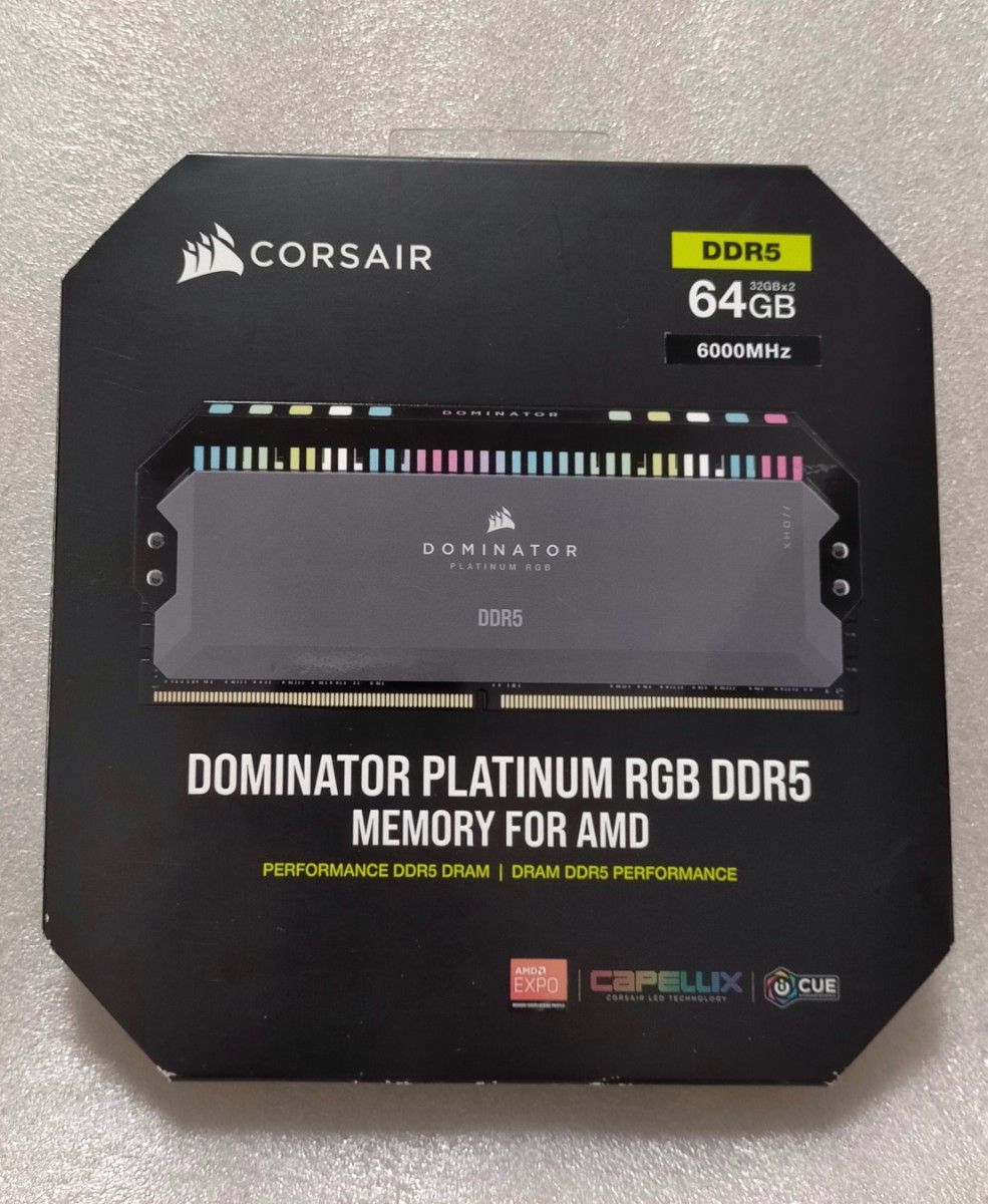 ほぼ新品CORSAIR DOMINATOR PLATINUM RGB DDR5 6000MHzメモリー ほぼ新品CORSAIR DOMINATOR PLATINUM RGB DDR5 6000MHzメモリー