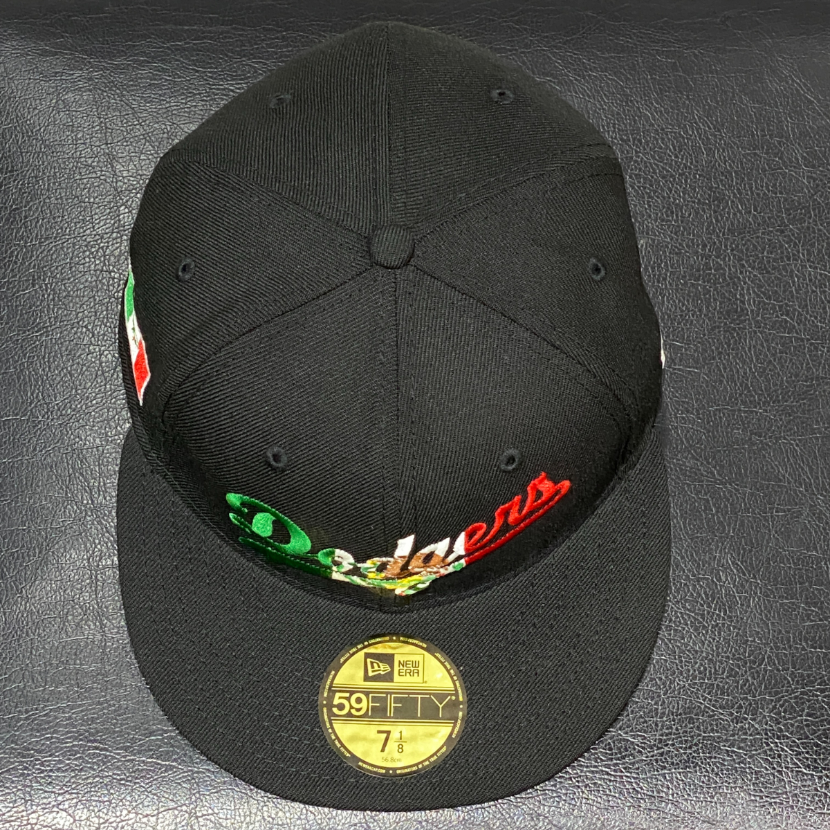 USA限定 【7.1/8】NEWERA ニューエラ LA Dodgers ドジャース メキシコ国旗 Mexico Flag ヒスパニック ヘリテージ 59FIFTY 黒 (15-17)_画像7