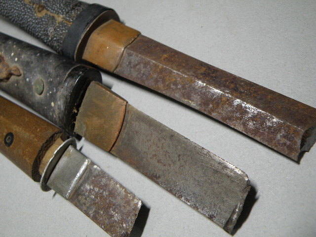 95 残欠 柄 4本 まとめて / 日本刀 刀剣 武具 刀装具 刃物 鍛冶屋 砥石
