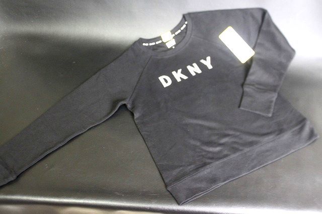 DKNY SPORT ダナキャラン レディース トレーナー ブラック サイズS 裏起毛/41633★送料520円_画像1