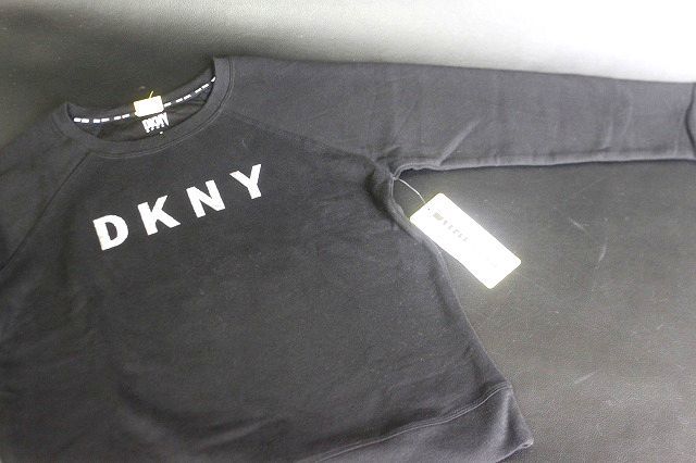 DKNY SPORT ダナキャラン レディース トレーナー ブラック サイズS 裏起毛/41633☆送料520円_画像3