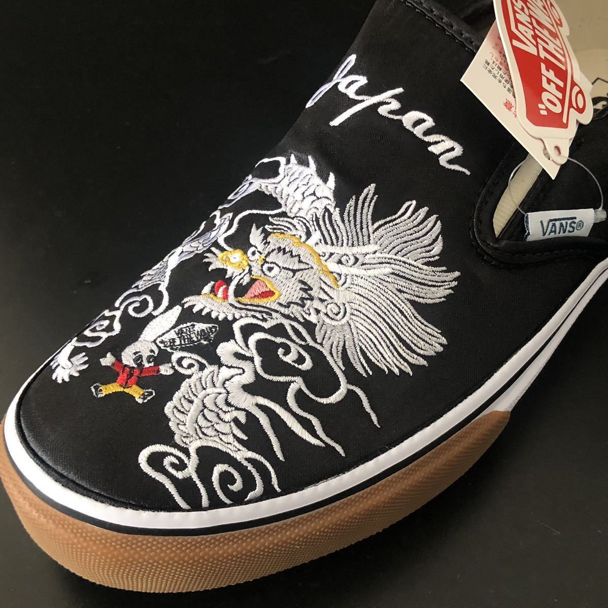 虎 竜 白★VANS × ROLLICKING スリッポン WT TIGER & DRAGON 26.5★SKAJUM スーベニア スニーカー ローリッキング 刺繍 スカジャン バンズ_画像5