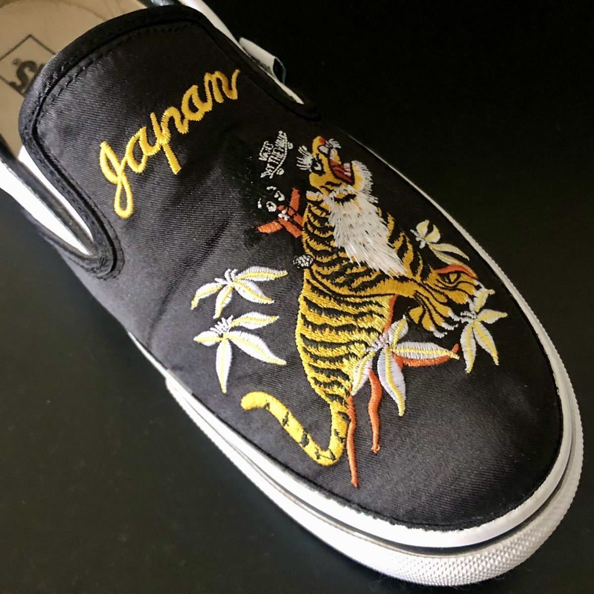 虎 竜 金★VANS × ROLLICKING スリッポン TIGER & DRAGON 26cm★SKAJUM スーベニア スニーカー ローリッキング 刺繍 スカジャン バンズ