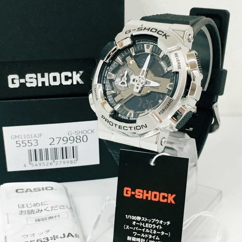 CASIO G-SHOCK 腕時計 メタル 黒ラバー GM-110