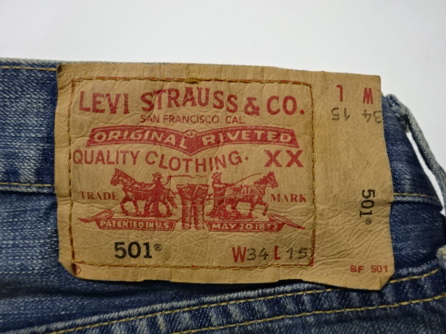 ●リーバイス LEVI'S デニムハーフパンツ 501 W34 ボタンフライ●0408 ●_画像2