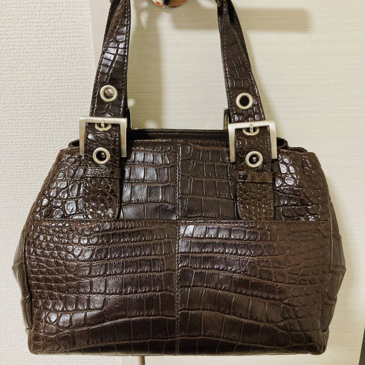 最大90%オフ! 極美品 JRA ボーグラン クロコダイル ハンドバッグ