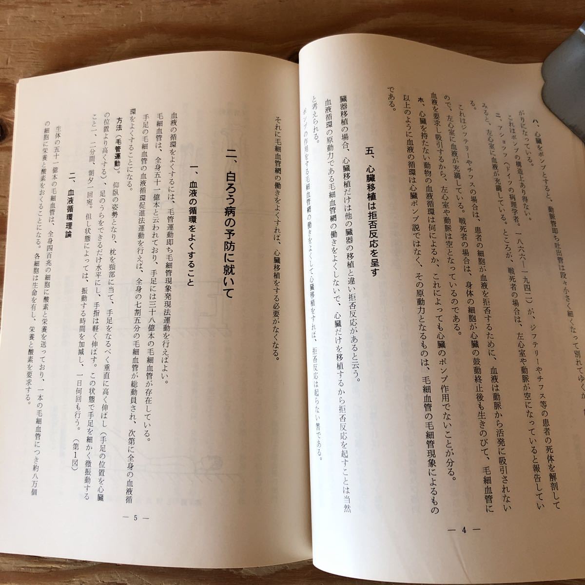 K11C1-230411 レア［白ろう病の原因と予防と解決法 新しい健康時代の夜明け 井上静雄］血液の循環理論 グローミューと毛細管_画像5